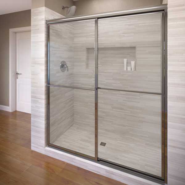 Basco Deluxe 42'' W x 71.5'' H Bypass Frameless Shower Door with
